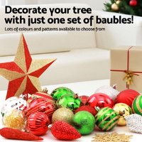Jingle Jollys 155pcs Christmas Tree Decorations Set Baubles Ornaments Party thumbnail