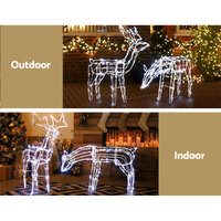 2 PCS Christmas Lights Reindeers 200 LED Decorations Jingle Jollys thumbnail