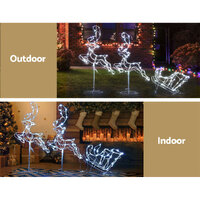 1X Christmas Lights Reindeer Sleigh 120 LED Decorations Jingle Jollys thumbnail