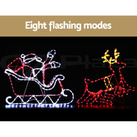 1X Christmas Lights Reindeer Sleigh 806 LED Decorations Jingle Jollys thumbnail