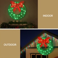 0.6M Christmas Lights 50 LED Motif Solar Wreath Xmas Decorations Jingle Jollys thumbnail