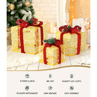 3 PCS Christmas Lights Gift Box Set Set 48 LED Decorations Jingle Jollys thumbnail