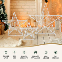3 PCS Christmas Lights 900 LED Fairy Light Star Decorations Jingle Jollys thumbnail