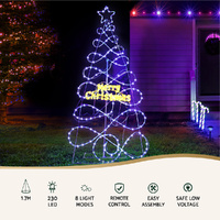 1.7M Christmas Tree 230 LED RGB Motif Lights Jingle Jollys thumbnail