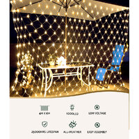 1000 LED Christmas Lights 4mx6m Net String Light Warm White Jingle Jollys thumbnail