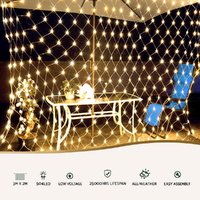 2Mx3M Christmas Lights Net String Light Decorations Warm 504 LED Jingle Jollys thumbnail