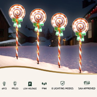 4 PCS Christmas Lights Path Ground Light Garden Decorations 68 LED Jingle Jollys thumbnail