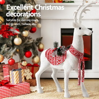 Jingle Jollys Christmas Reindeer 80cm Glitter Deer Ornaments Party Decorations thumbnail