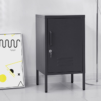 Artiss Bedside Table Metal Cabinet - Black thumbnail
