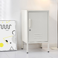 Artiss Bedside Table Metal Cabinet - White thumbnail