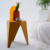 Artiss 2x Bar Stools Kitchen Dining Chairs Plastic Puzzle Foot Stool Yellow thumbnail