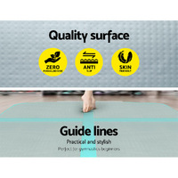 Everfit 3m x 1m Air Track Mat Gymnastic Tumbling Mint Green and Grey thumbnail