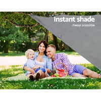 Caravan Privacy Screen Roll Out Awning 4.6x1.95M End Wall Side Sun Shade Grey thumbnail