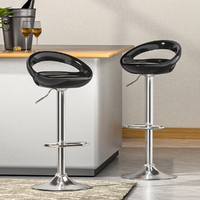 Artiss 2x Bar Stools Gas Lift Plastic Seat Black thumbnail