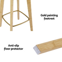 Artiss 2x Bar Stools Bamboo Rattan Stool Counter Chair Kitchen Barstools thumbnail