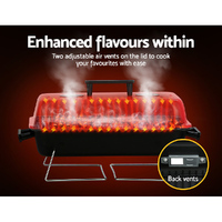 Grillz Charcoal BBQ Portable Grill Camping Barbecue Outdoor Cooking Smoker thumbnail