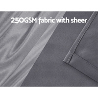 Artiss 2X 132x160cm Blockout Sheer Curtains Charcoal thumbnail