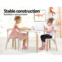 Keezi 3PCS Kids Table and Chairs Set Activity Toy Play Desk thumbnail