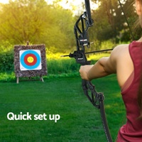 Everfit 55lbs Bow Arrow Set Recurve Takedown Archery Hunting for Beginner Red thumbnail