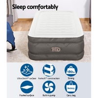 Bestway Air Mattress Single Inflatable Bed 46cm Airbed Grey thumbnail