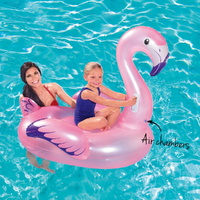 Bestway Kids Flamingo Rider Ride On Float Floating Seat Pool Lounger 1.27Mx1.27M thumbnail