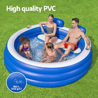Bestway Kids Inflatable Pool Above Ground Pools Bench Seat Cup Holder 231x219cm thumbnail