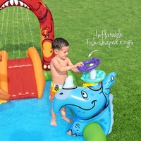 Bestway Kids Inflatable Play Splash Pool with Slide Ball Tossing Toys 242x140cm thumbnail