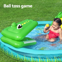 Bestway Kids Inflatable Splash Play Pool with Slide Ball Crocodile Fishing Net thumbnail