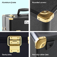 Embellir Portable Cosmetic Beauty Makeup Case - Black & Gold thumbnail