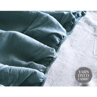 Cosy Club Cotton Bed Sheets Set Blue Grey Cover Single thumbnail