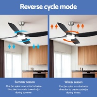 Devanti 52'' Ceiling Fan DC Motor w/Light w/Remote Black thumbnail
