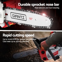 Giantz 25cc Petrol Chainsaw 10" Bar E-Start Tree Pruning Chain Saw thumbnail