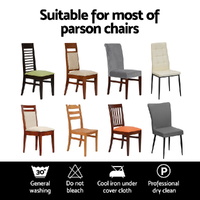 Artiss Dining Chair Covers 6x Slipcovers Spandex Stretch Banquet Party Dark Grey thumbnail