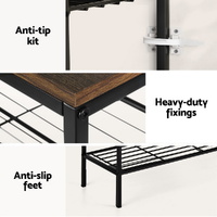 Artiss Shoe Rack 5-tier 25 Pairs Walnut Bob thumbnail