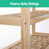 Artiss 4-tier Shoe Rack 12 Pairs Shoe Storage Weaved Shelves thumbnail