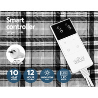 Giselle Bedding Electric Throw Rug Flannel Snuggle Blanket Washable Heated Grey and White Checkered thumbnail