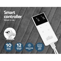 Giselle Bedding Heated Electric Throw Rug Fleece Sunggle Blanket Washable Silver thumbnail