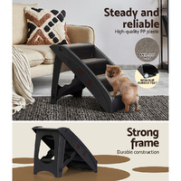 i.Pet Dog Ramp Steps For Bed Sofa Car Pet Stairs Ladder Portable Foldable Black thumbnail
