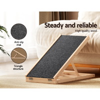 i.Pet Dog Ramp 70cm Adjustable Height Wooden Steps Stairs For Bed Sofa Car Foldable thumbnail