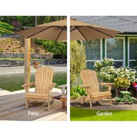 Gardeon Adirondack Outdoor Chairs Wooden Beach Chair Patio Furniture Garden Natural thumbnail