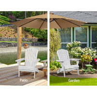 Gardeon Adirondack Outdoor Chairs Wooden Foldable Beach Chair Patio Furniture White thumbnail
