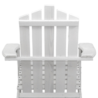 Gardeon 2PC Adirondack Outdoor Table and Chair Wooden Beach Chair Patio Furniture White thumbnail