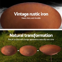 Grillz 56cm Fire Pit Iron Rustic Bowl Outdoor thumbnail