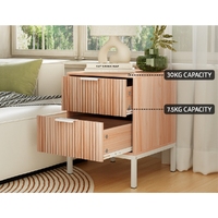 Artiss Bedside Table Drawers Side End Table Storage Cabinet Nightstand Pine LURA thumbnail