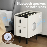 Artiss Smart Bedside Table with Wireless Charging - AIDA White thumbnail