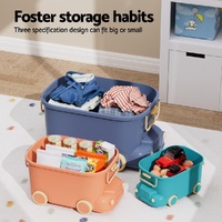 Keezi 3PCS Toy Storage Box Cute Car Toy Container Kids Toys Organiser Snack Boxes thumbnail