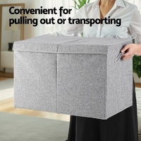 Keezi Large Toy Box Chest Storage with Flip-Top Lid Foldable Organizer Bins Grey thumbnail