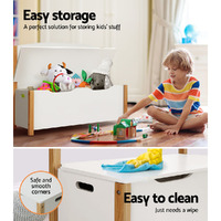 Keezi Kids Toy Box Chest Storage Blanket Children Organiser Seating Bench thumbnail