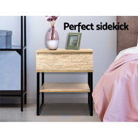 Artiss Bedside Table 1 Drawers with Shelf - CASEY thumbnail