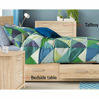 Artiss Bedside Table 2 Drawers - MAXI Pine thumbnail